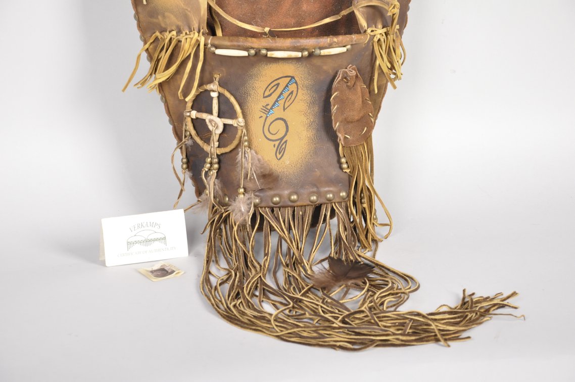Navajo Papoose Leather Baby Carrier Cradle Board, photo 8 of 10