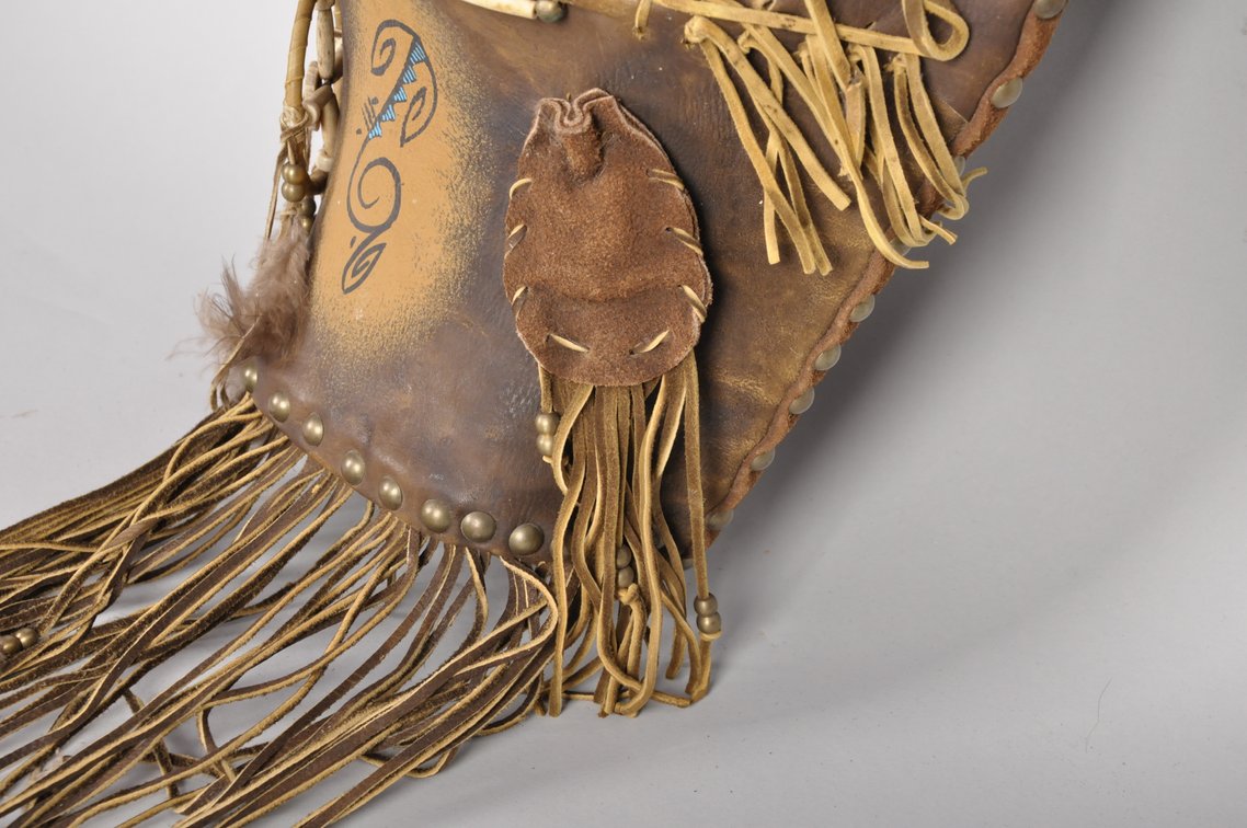 Navajo Papoose Leather Baby Carrier Cradle Board, photo 4 of 10