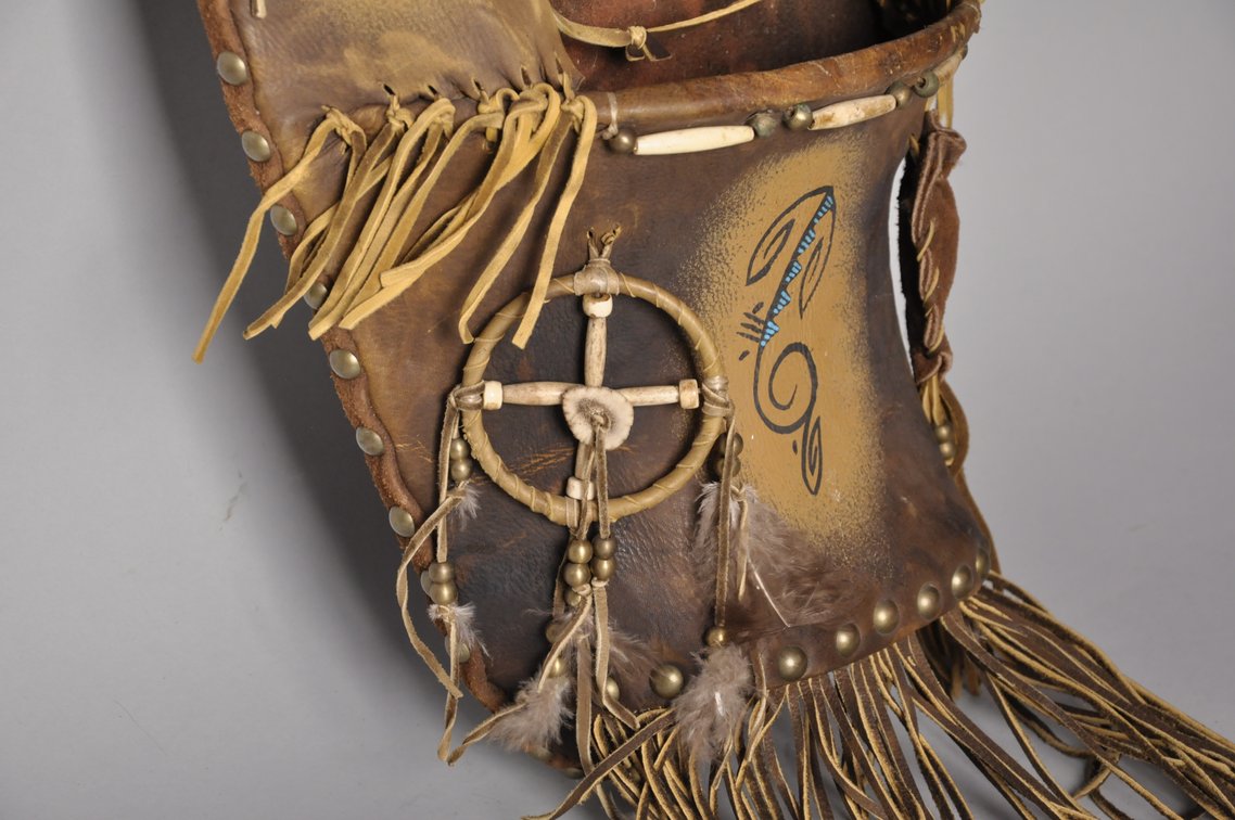 Navajo Papoose Leather Baby Carrier Cradle Board, photo 6 of 10