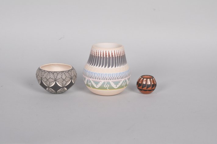 Three Native South West Native American Pots and Vases