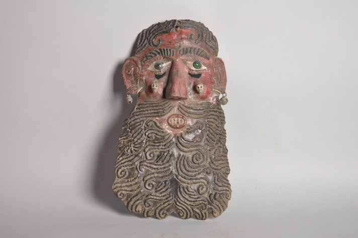Barbones Metal Ceremonial Painted Dance Mask