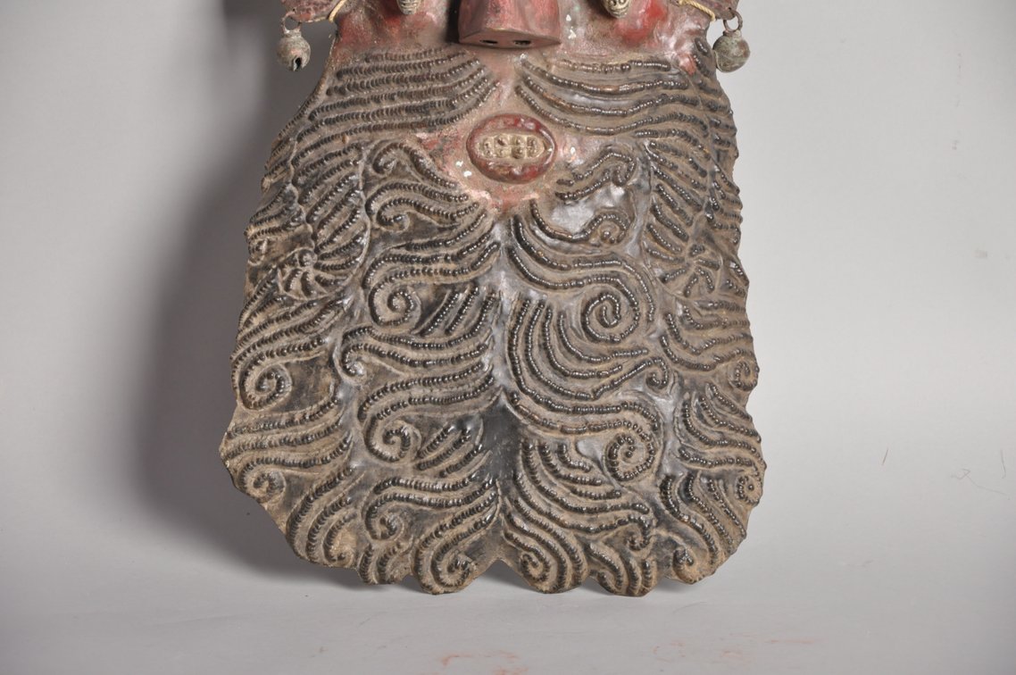 Barbones Metal Ceremonial Painted Dance Mask, photo 3 of 6