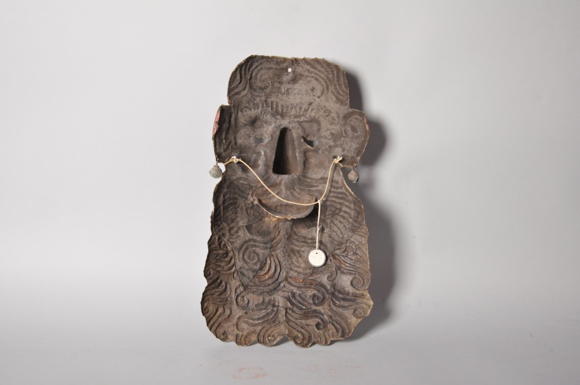 Barbones Metal Ceremonial Painted Dance Mask, photo 4 of 6