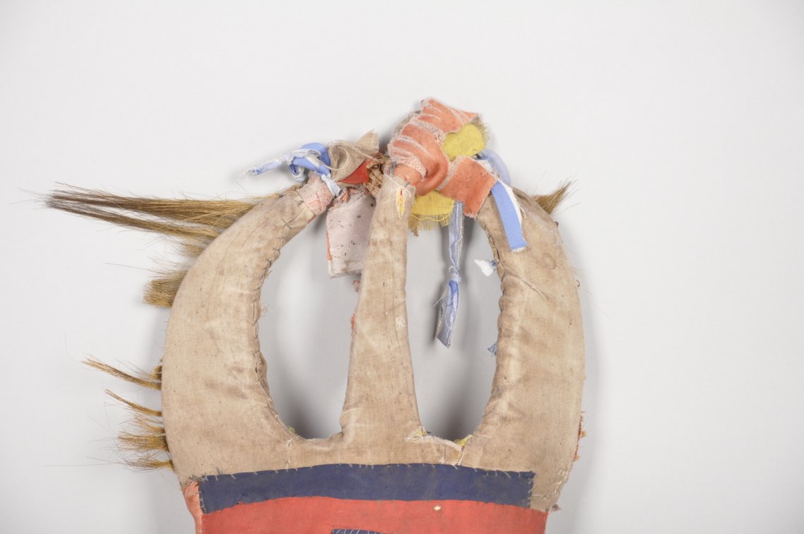 Cloth and Natural Fibers African Mask, photo 2 of 6