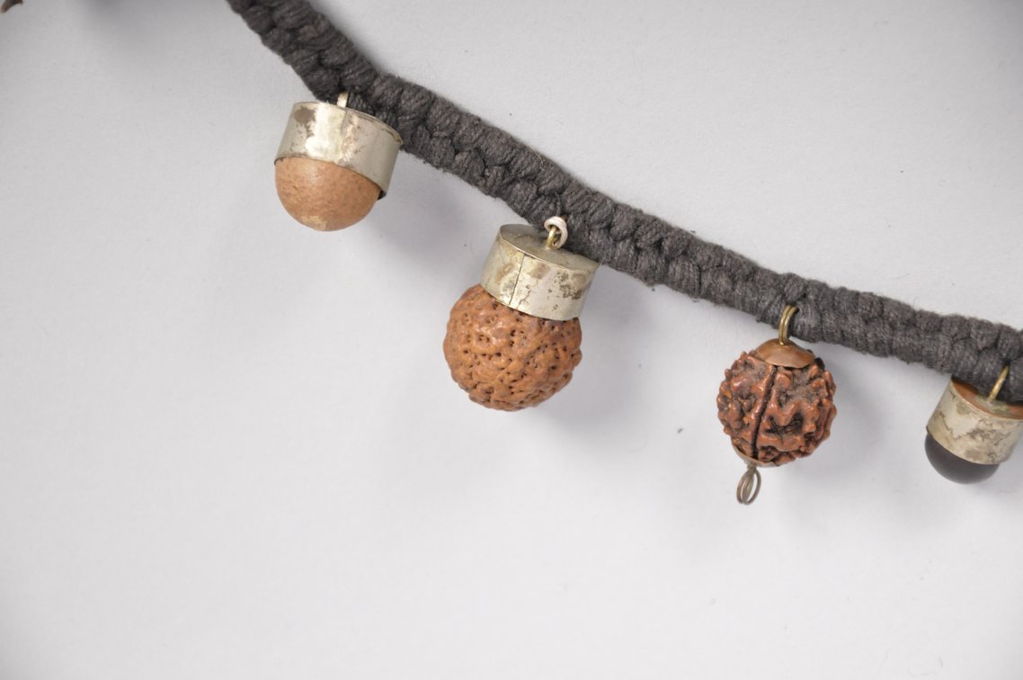 African Tantric Mala Charm Necklace, Wooden Sculpture, Comb, photo 10 of 11