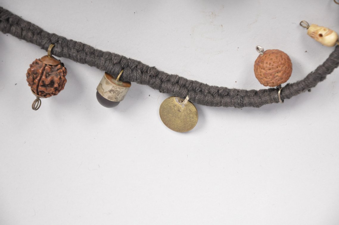 African Tantric Mala Charm Necklace, Wooden Sculpture, Comb, photo 11 of 11