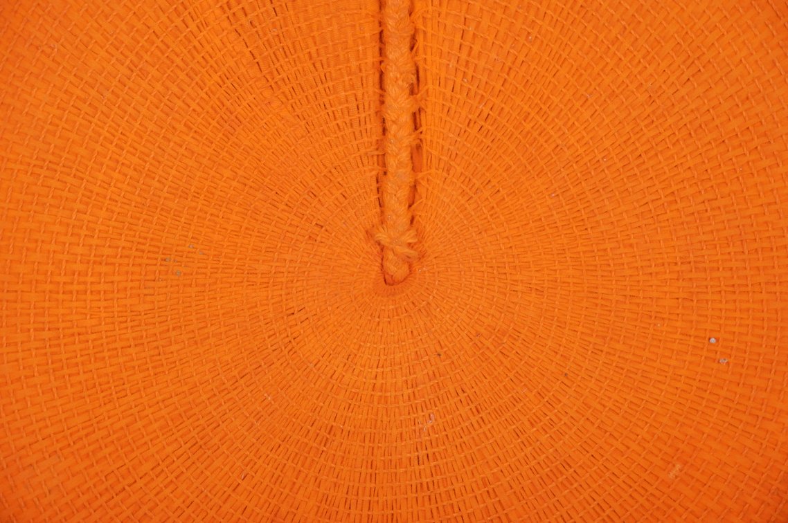 Zulu Married Woman's Orange Woven Headdress Isicholo, photo 2 of 10