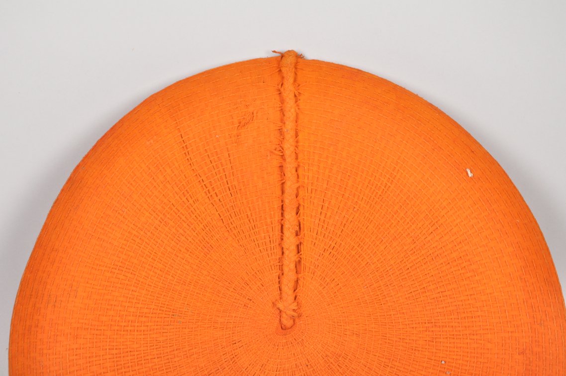 Zulu Married Woman's Orange Woven Headdress Isicholo, photo 4 of 10
