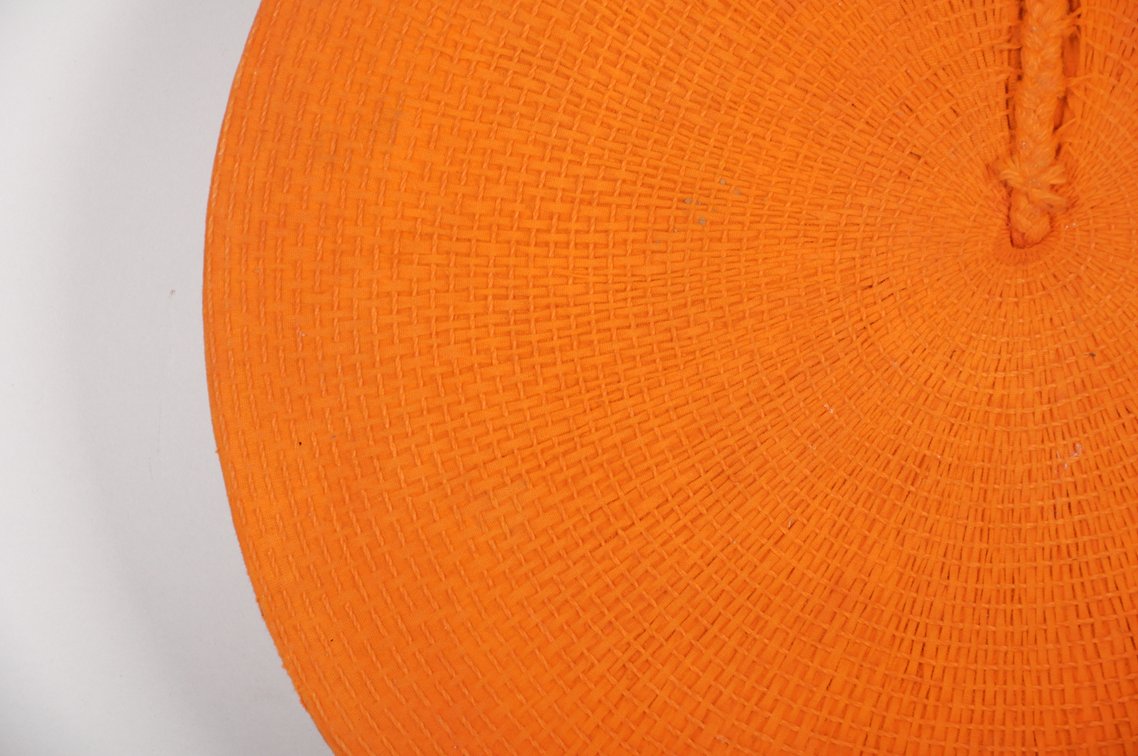 Zulu Married Woman's Orange Woven Headdress Isicholo, photo 3 of 10