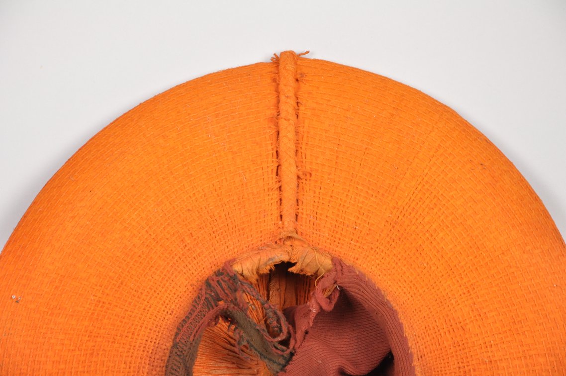 Zulu Married Woman's Orange Woven Headdress Isicholo, photo 7 of 10