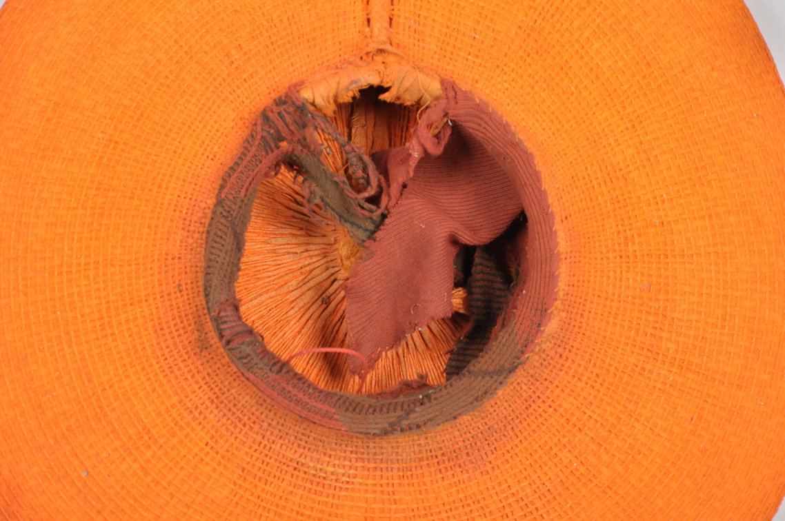 Zulu Married Woman's Orange Woven Headdress Isicholo, photo 9 of 10