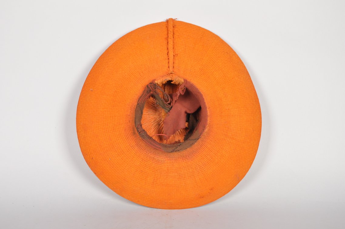 Zulu Married Woman's Orange Woven Headdress Isicholo, photo 10 of 10