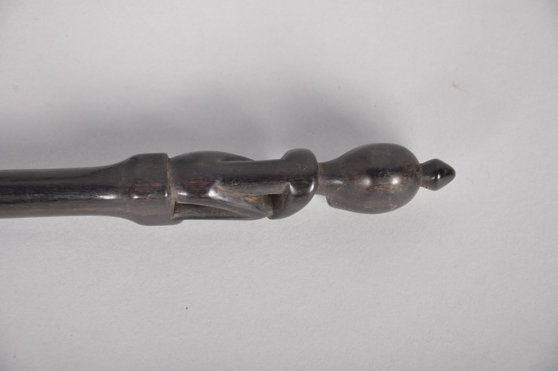 African Carved Wooden Figural Staffs and Whip, photo 3 of 8