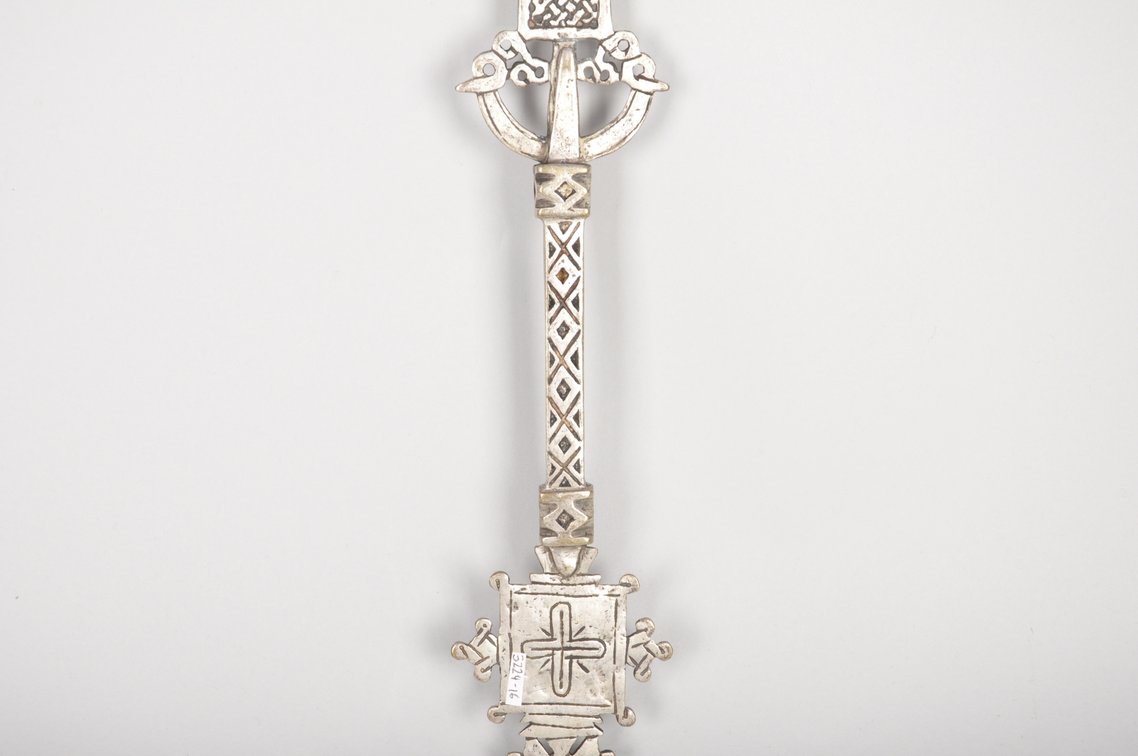 Ethiopian Coptic Christian Metal Cross with Icon Painting, photo 6 of 8
