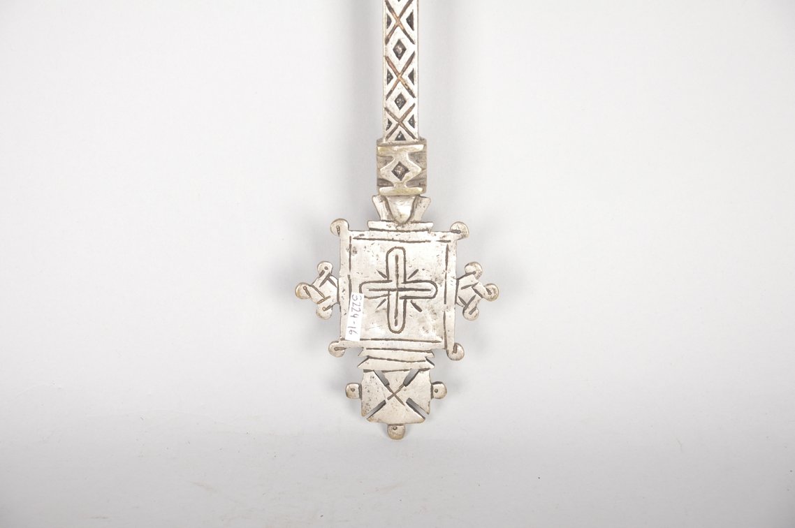 Ethiopian Coptic Christian Metal Cross with Icon Painting, photo 7 of 8
