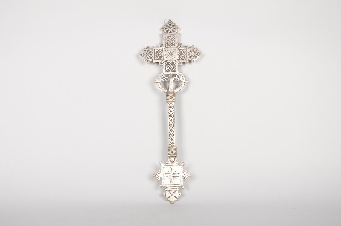 Ethiopian Coptic Christian Metal Cross with Icon Painting, photo 8 of 8