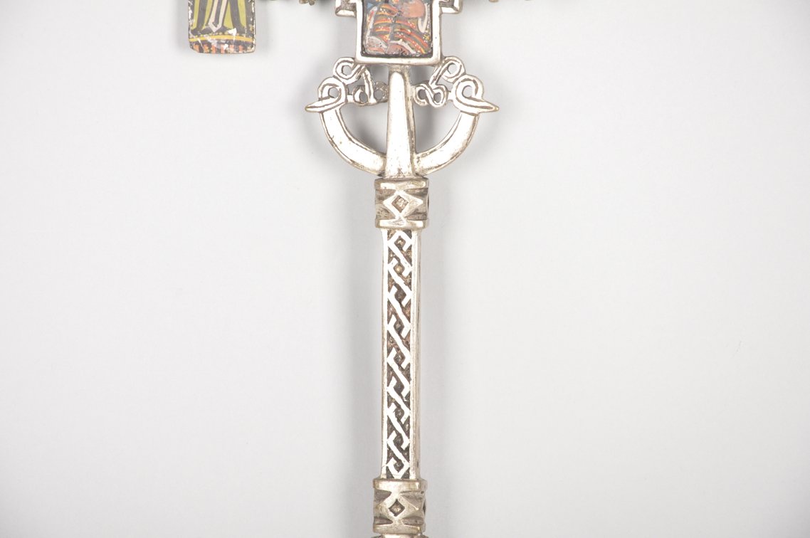 Ethiopian Coptic Christian Metal Cross with Icon Painting, photo 3 of 8