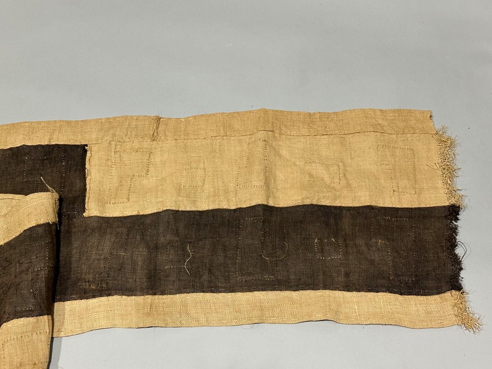 Three African Kuba Long Textile Cloth Panels, photo 10 of 15