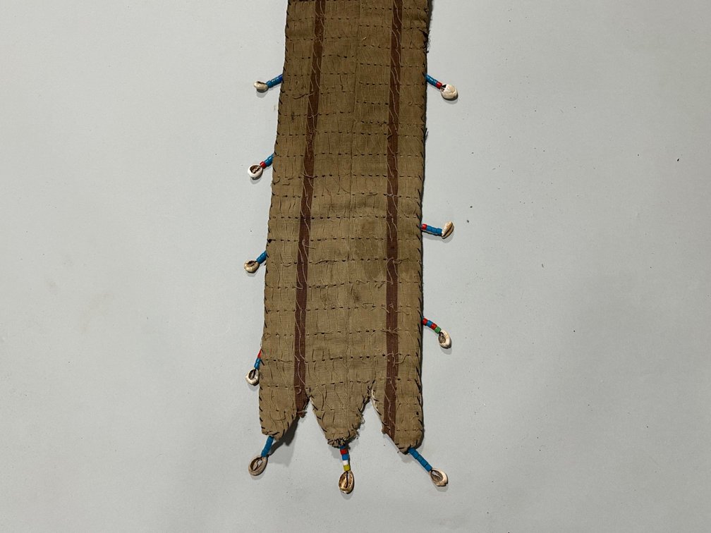 African Beaded Yoruba Sash and a Woven Fiber Fan, photo 11 of 11