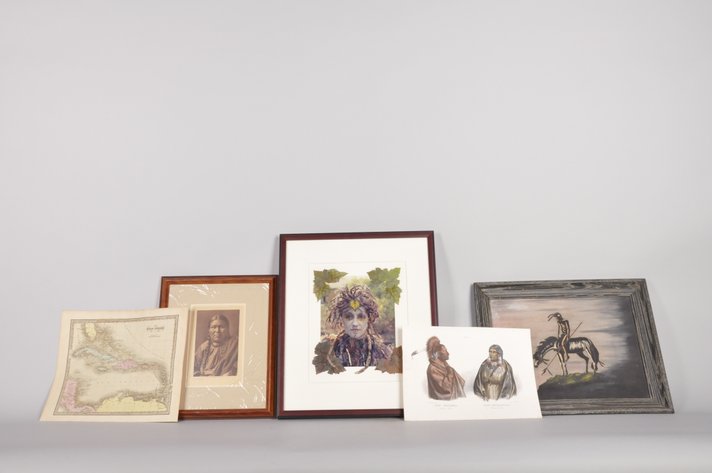 Cheyenne Woman, Wood Nymph, End of the Trail, and Saki and Crih