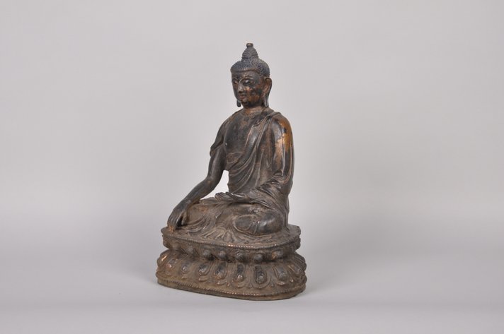 Shakyamuni Bronze with gold Gilding Buddha Sculpture