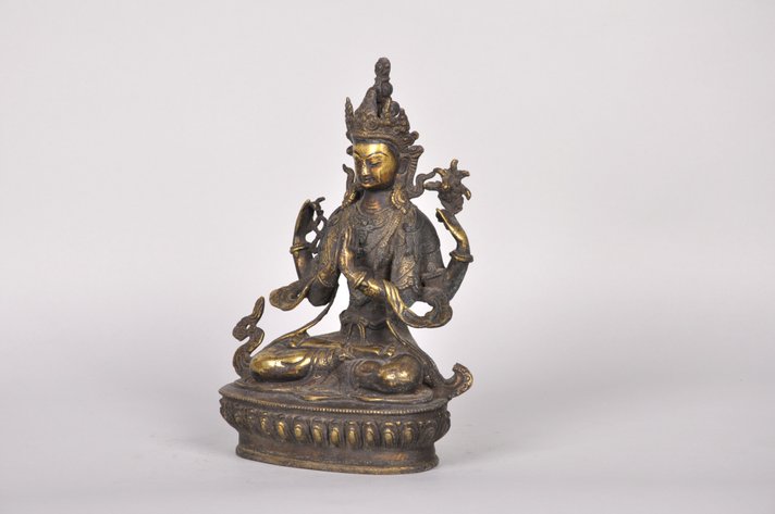 Chenrezig Avalokitesvara Tibetan Brass Buddha
