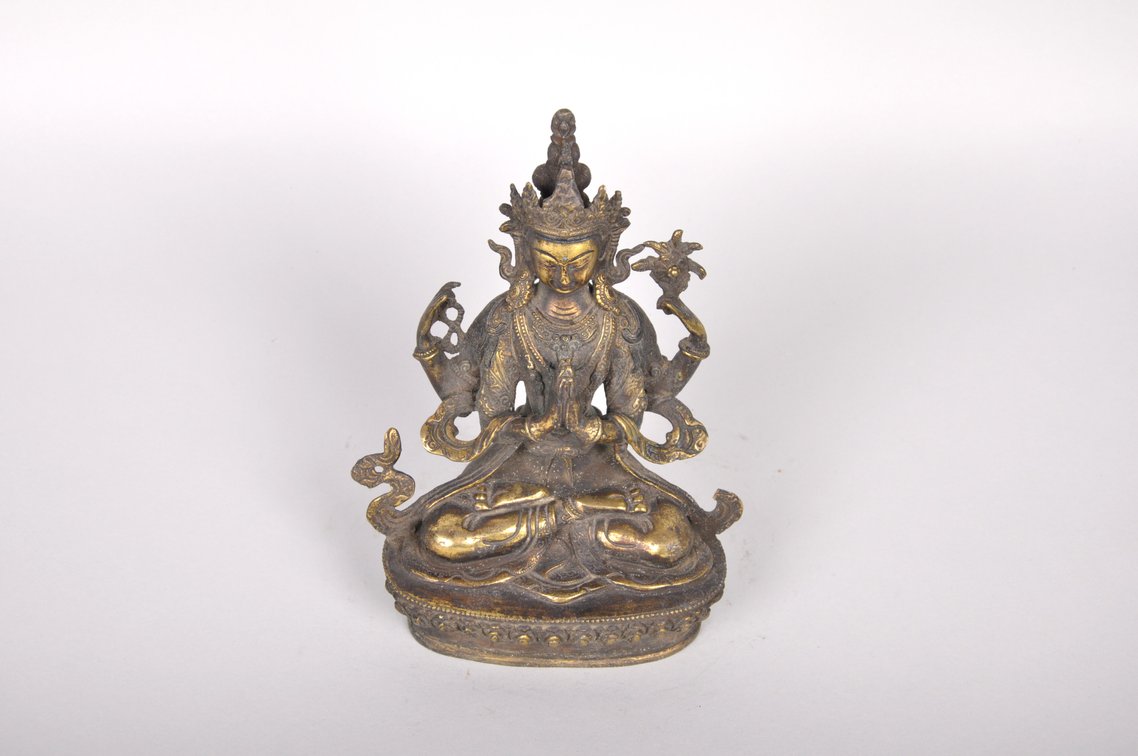 Chenrezig Avalokitesvara Tibetan Brass Buddha, photo 5 of 7