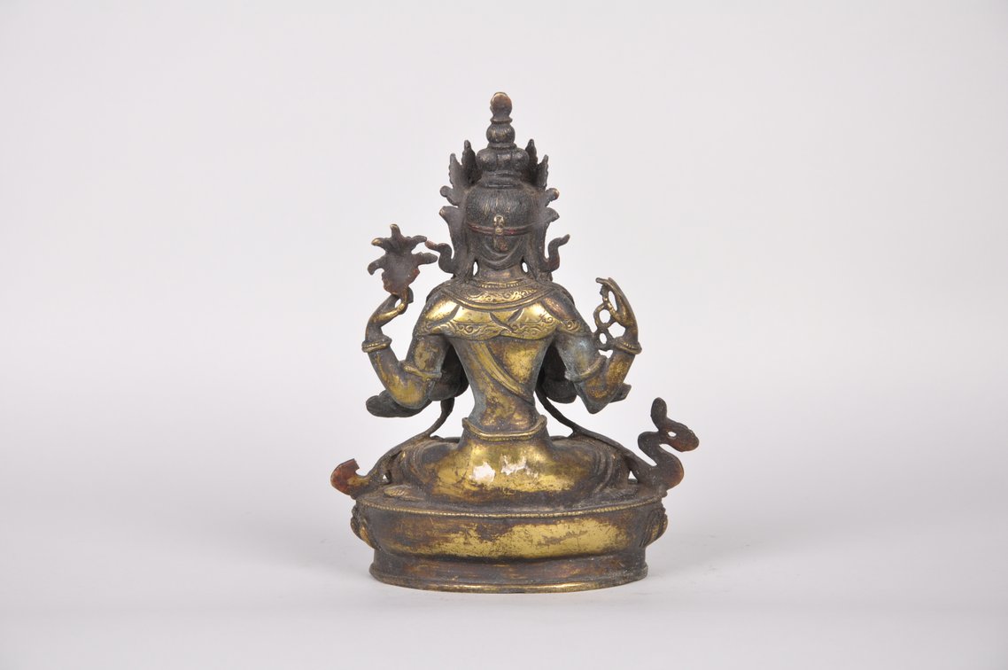 Chenrezig Avalokitesvara Tibetan Brass Buddha, photo 6 of 7