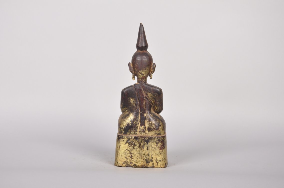 Ayutthaya Period Thai Gilded Wood Buddha Sculpture, photo 6 of 7