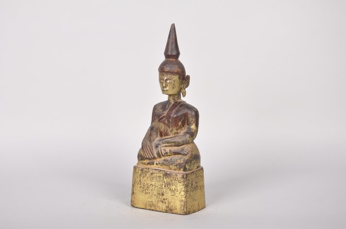 Ayutthaya Period Thai Gilded Wood Buddha Sculpture
