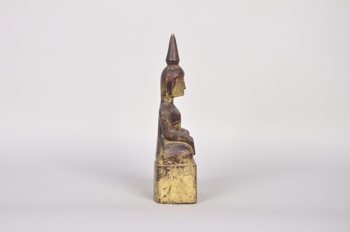 Ayutthaya Period Thai Gilded Wood Buddha Sculpture, photo 4 of 7