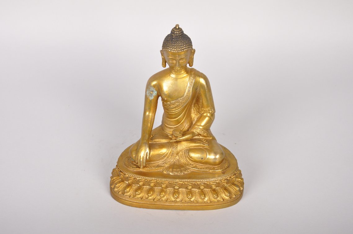 Shakyamuni Gold Gilded Bronze Tibet Sculpture, photo 5 of 7
