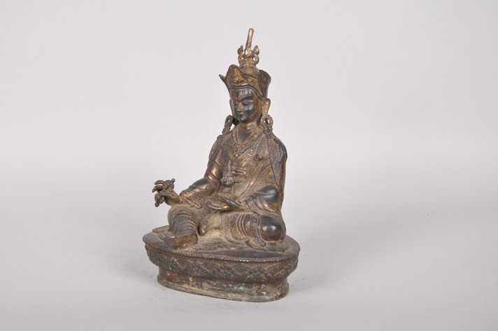 Sino Tibetan Bronze Guru Sculpture