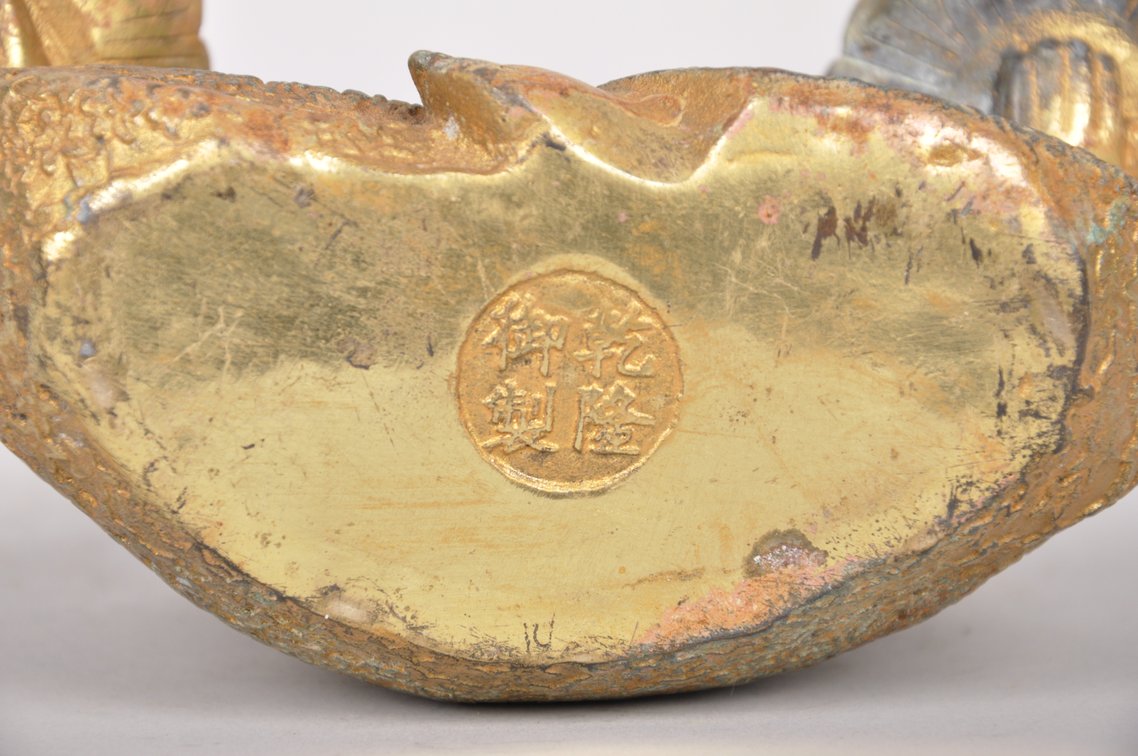 Monk Lotus Flower Bronze with Gold Gilt Candle Holder, photo 8 of 8