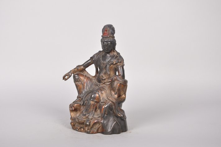 Gilt-Lacquered Bronze Guanyin