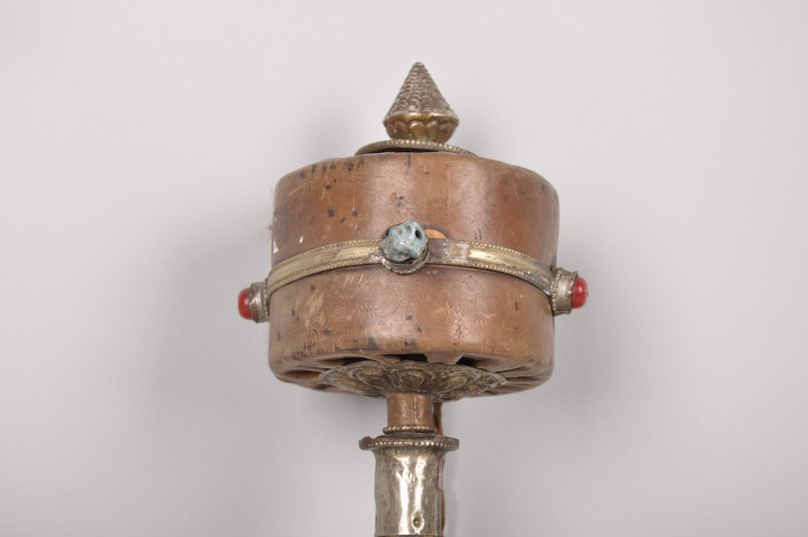 Tibetan Buddhist Prayer Wheel and Two Prayer Gau Bags, photo 12 of 16