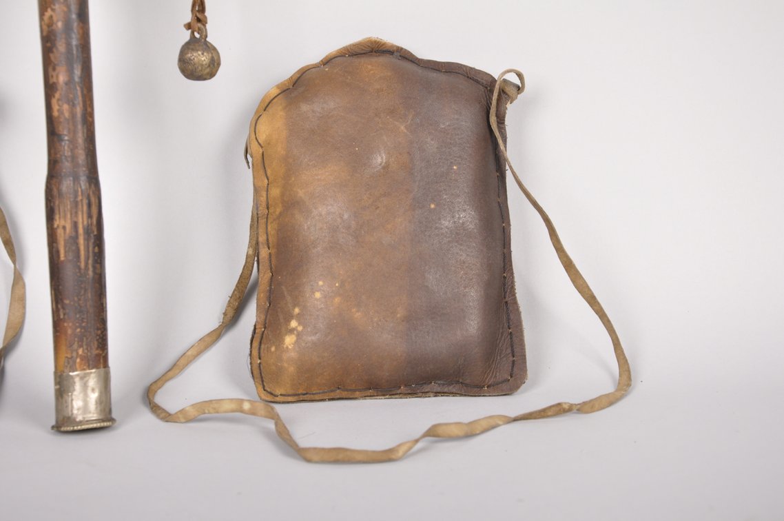 Tibetan Buddhist Prayer Wheel and Two Prayer Gau Bags, photo 6 of 16