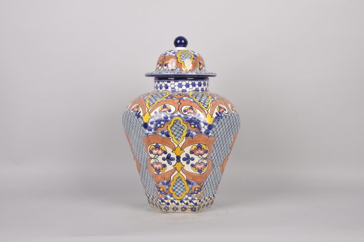 Moctezuma Dupuis Talavera Lidded Ceramic Jar