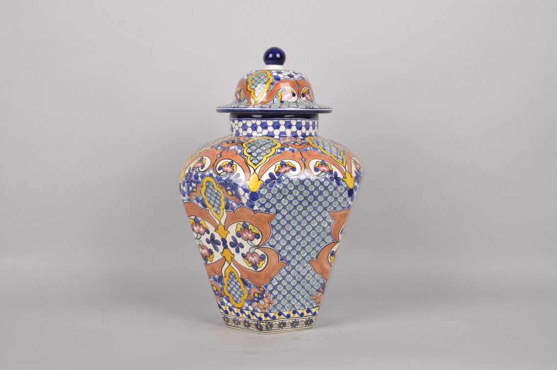 Moctezuma Dupuis Talavera Lidded Ceramic Jar, photo 2 of 10