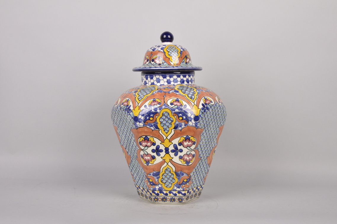 Moctezuma Dupuis Talavera Lidded Ceramic Jar, photo 6 of 10