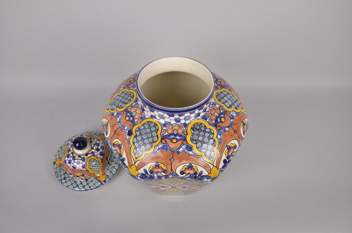 Moctezuma Dupuis Talavera Lidded Ceramic Jar, photo 8 of 10