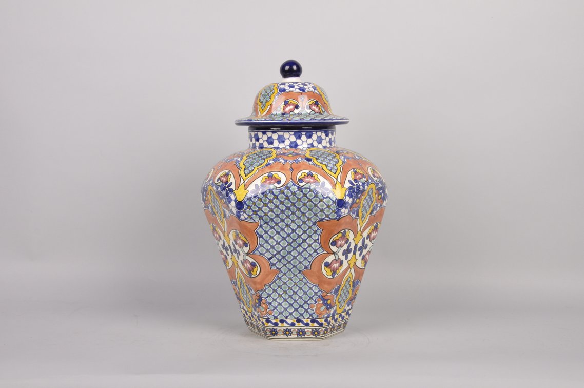Moctezuma Dupuis Talavera Lidded Ceramic Jar, photo 5 of 10