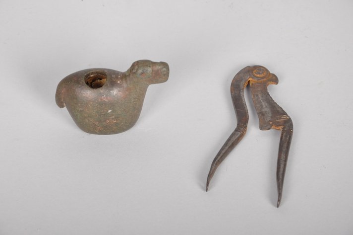 Betel Nut Cutter and a Stone Inca Conopa