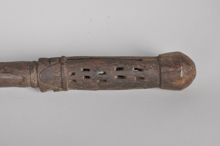 Mayan Ceremonial Wood Staff Rattle