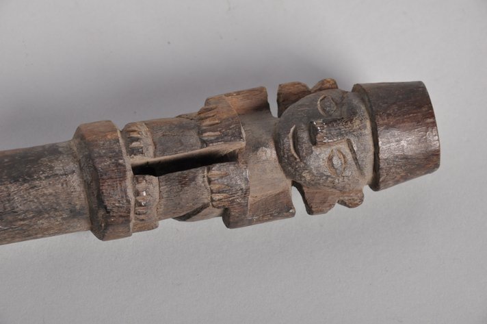 Chancay Peruvian Wooden Carved Staff 1000-1400 AD