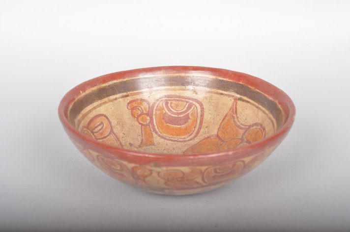 Mayan Copador Polychrome Pottery Bowl