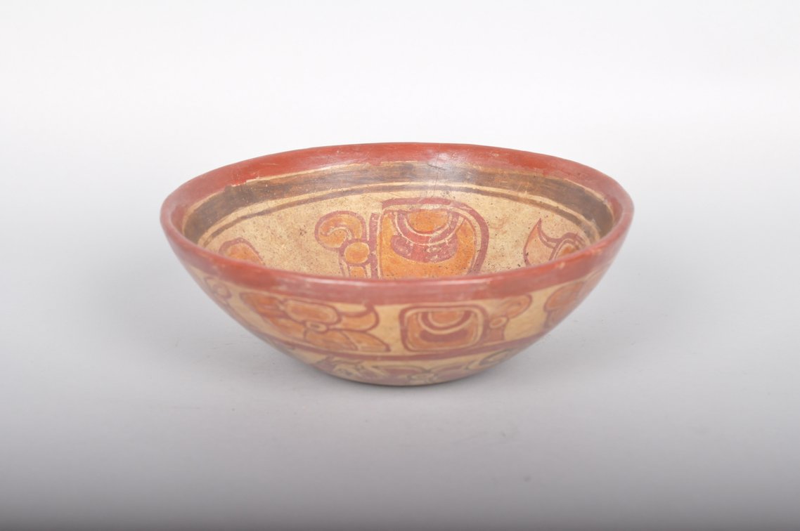 Mayan Copador Polychrome Pottery Bowl, photo 2 of 11