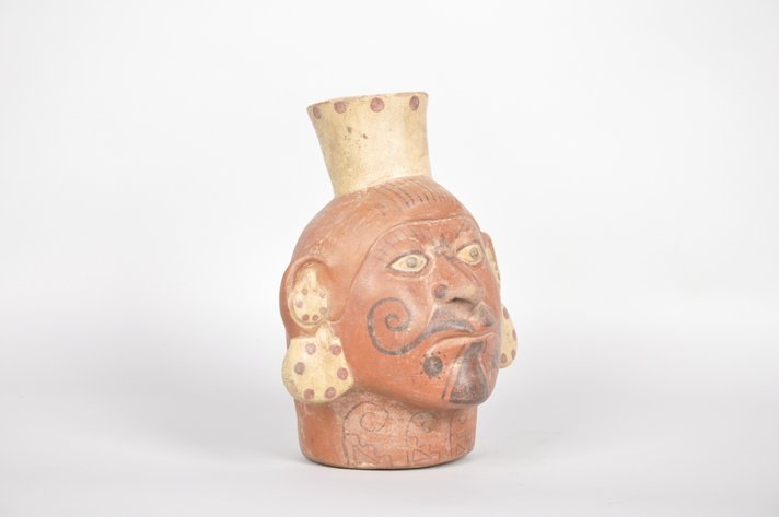 Moche Peru Male Portrait Vessel
