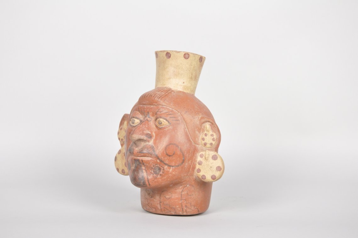 Moche Peru Male Portrait Vessel, photo 3 of 6