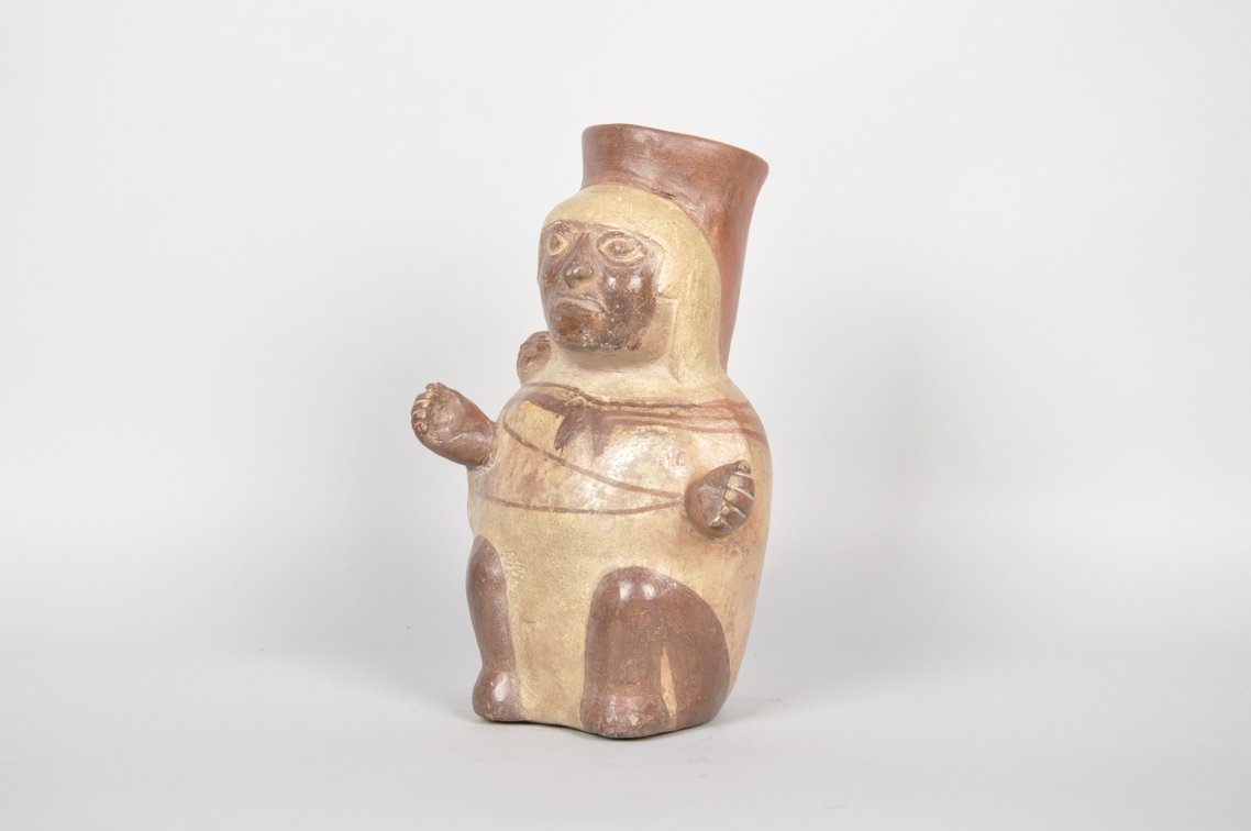 Pre-Columbian Moche Woman and Baby Clay Vessel, photo 2 of 6